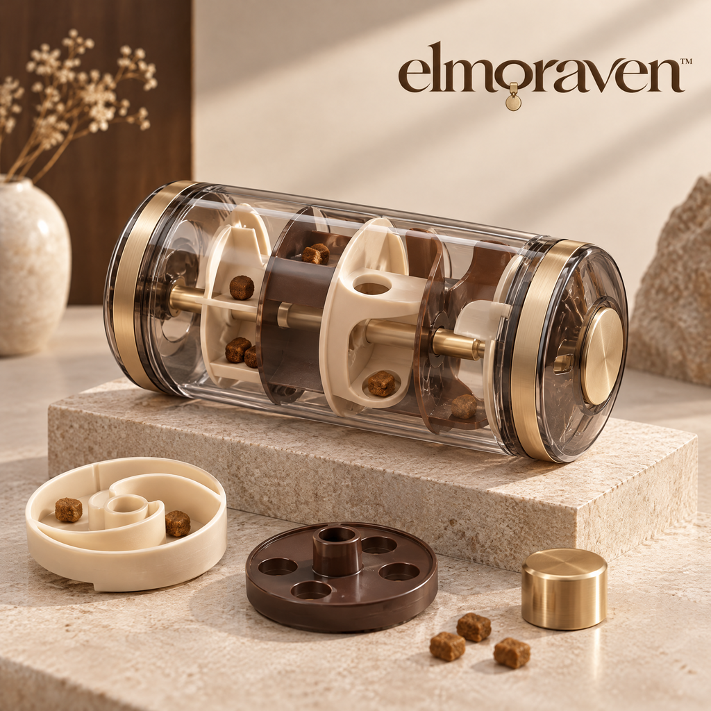 Elmoraven™ Rotating Treat Puzzle Cylinder