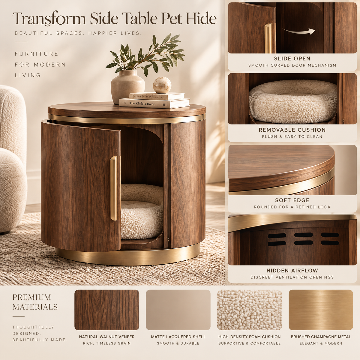 Elmoraven™ Pet Bed Storage Side Table