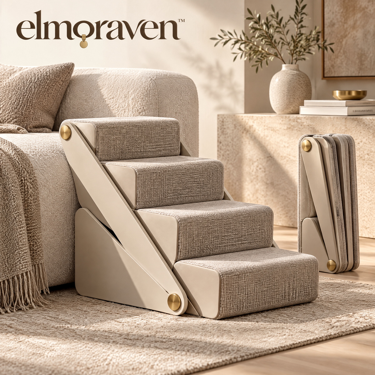 Elmoraven™ Foldable Pet Sofa Stairs