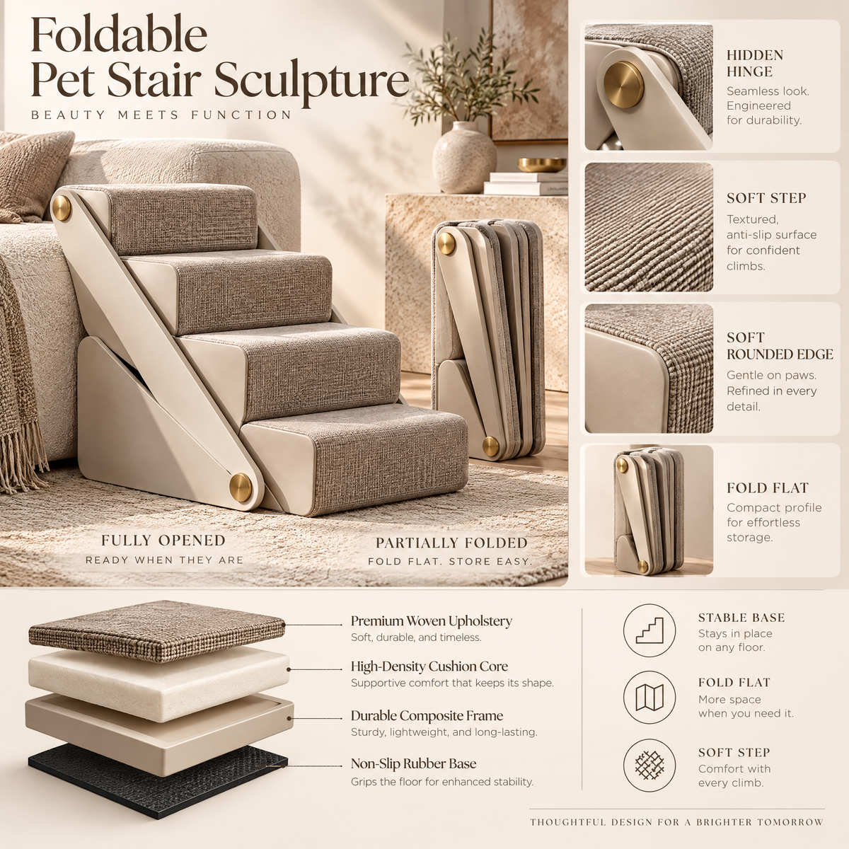 Elmoraven™ Foldable Pet Sofa Stairs