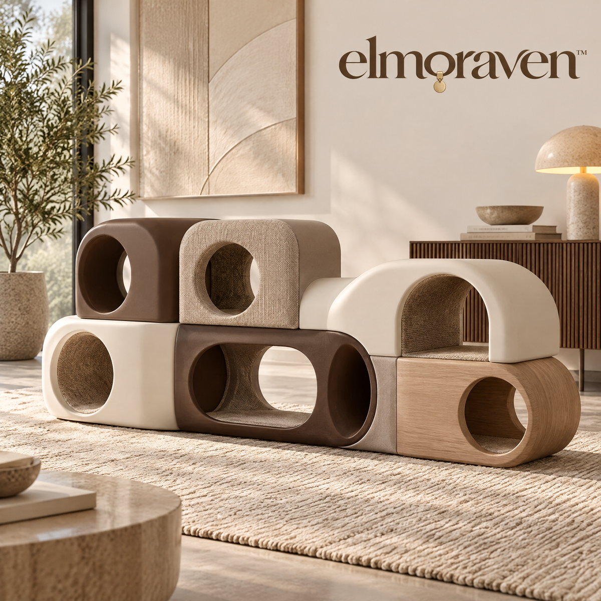 Elmoraven™ Modular Cat Tunnel Lounge Set