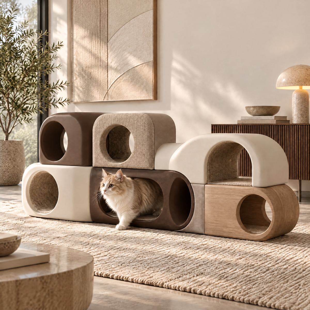 Elmoraven™ Modular Cat Tunnel Lounge Set