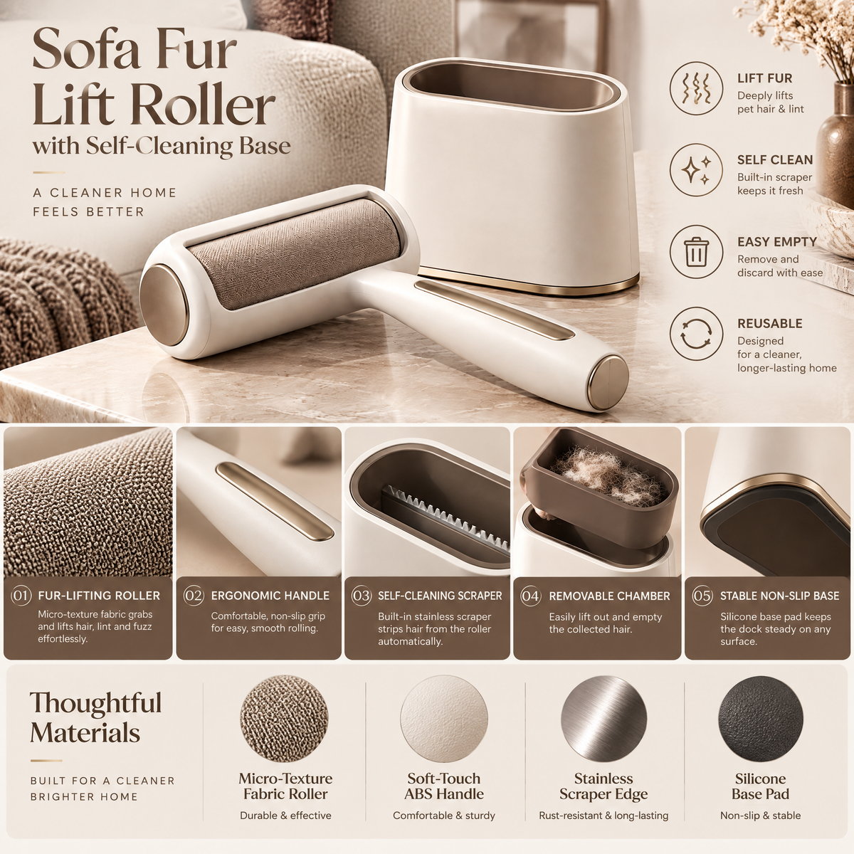Elmoraven™ Reusable Lint Roller Set