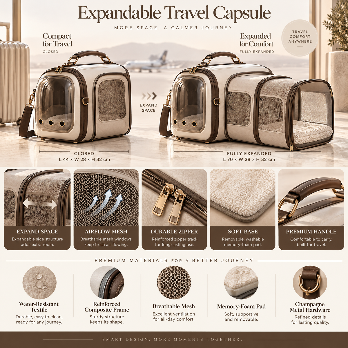 Elmoraven™ Expandable Travel Pet Carrier