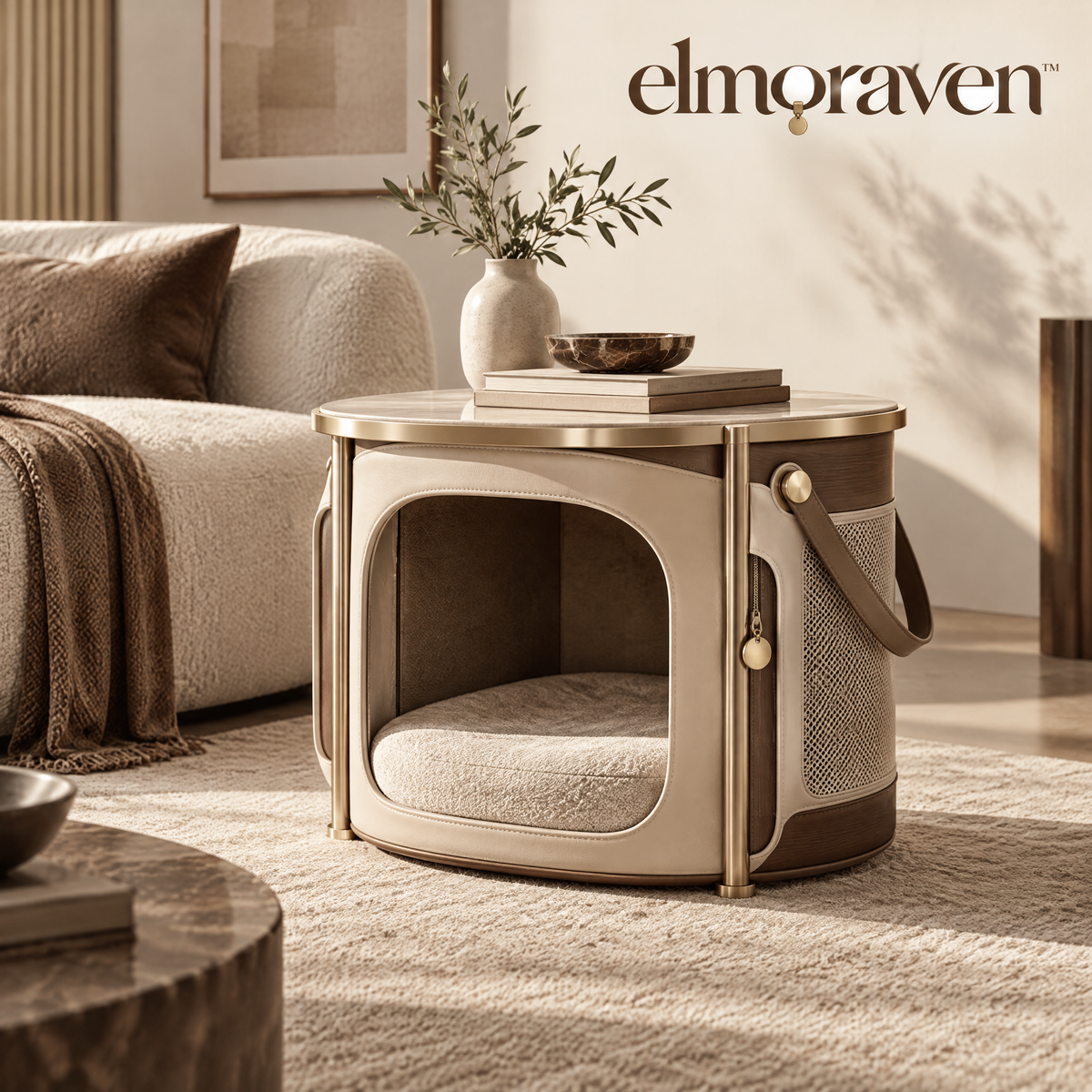 Elmoraven™ 2-in-1 Pet House Side Table